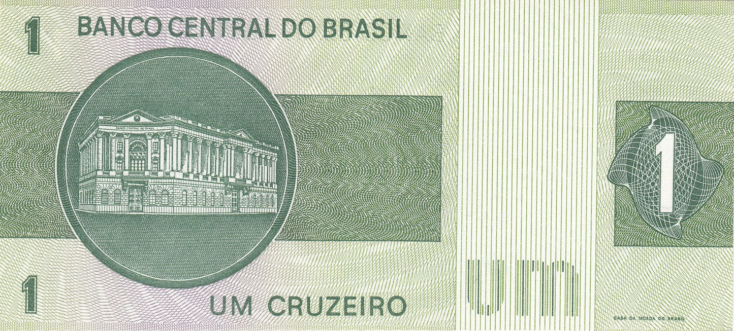 Brazil Currency 1 Um Cruzeiro Banco Central Do Brasil Money.