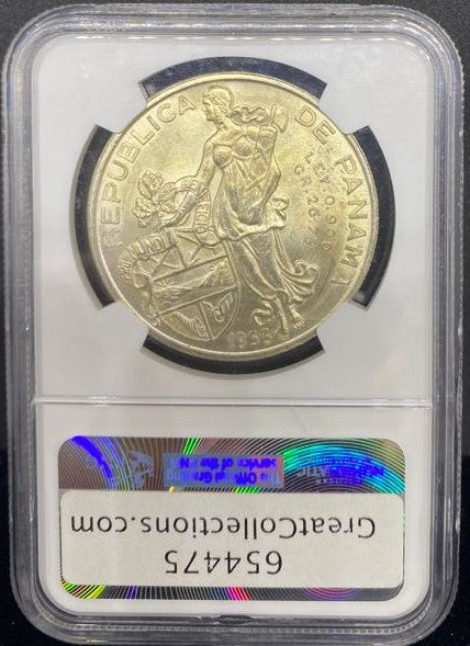 Moneda certificado NGC 1 Balboa 1953 MS63