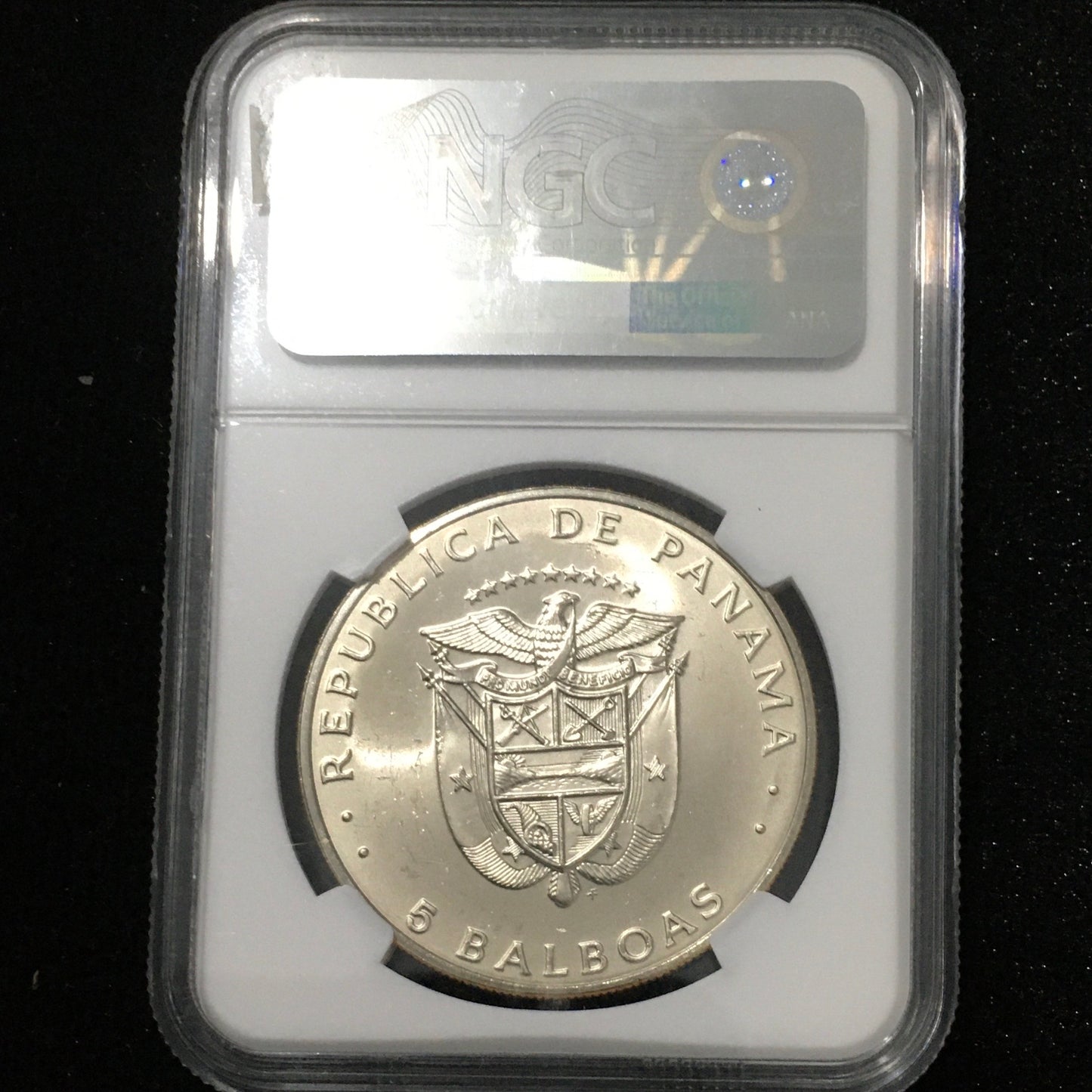 5 Balboas de 1975 - Belisario Porras - MS64 Mate