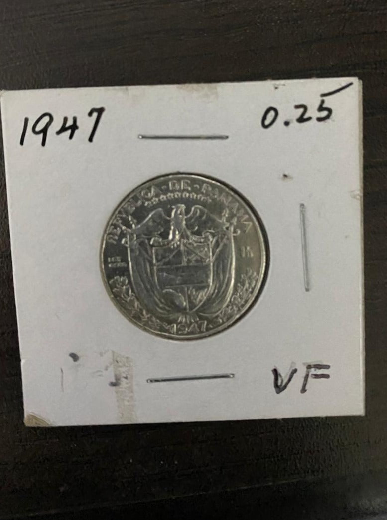 25 centavos de 1947 grado VF.