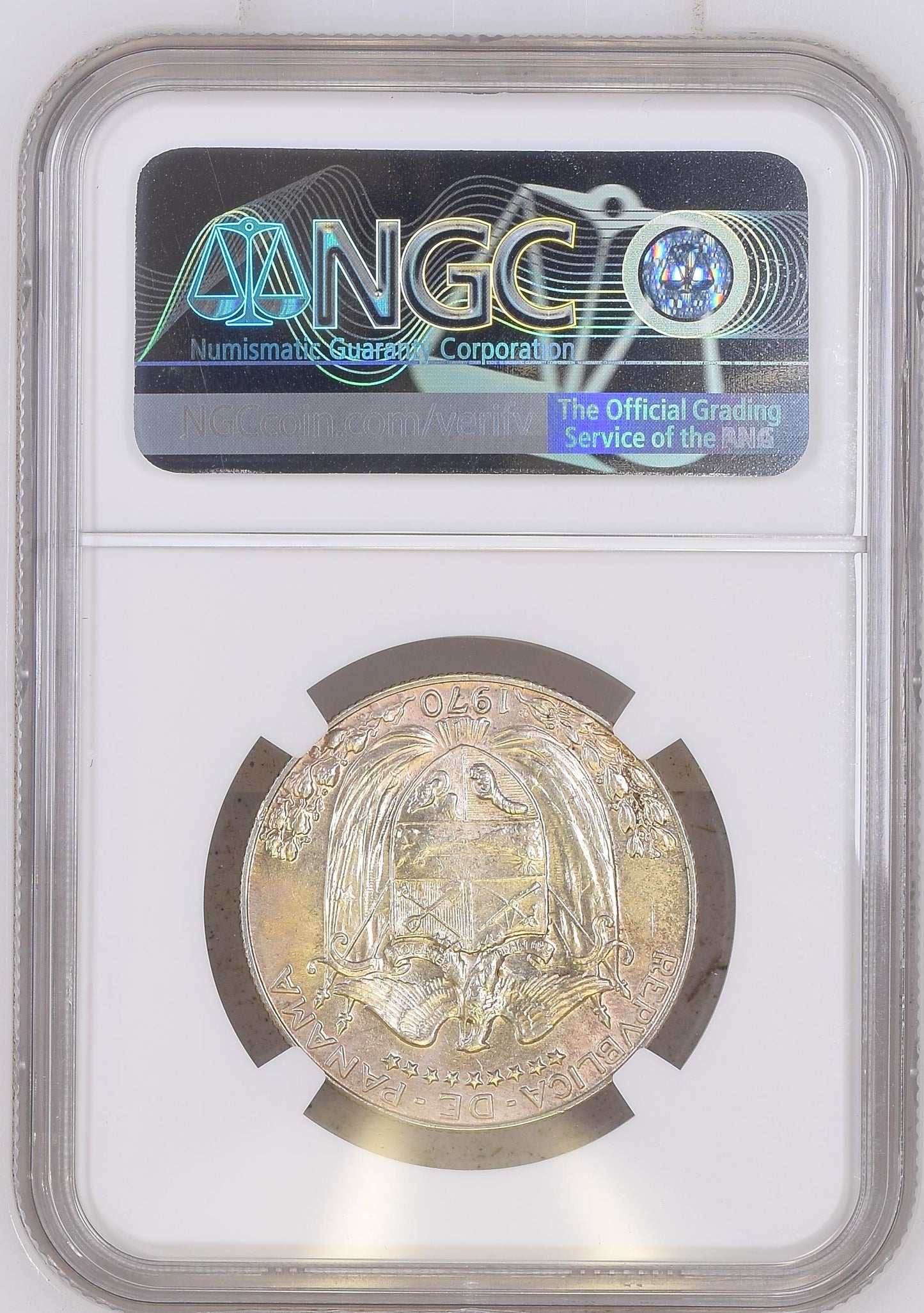 1970 Panamá 1/2B MS62 Silver