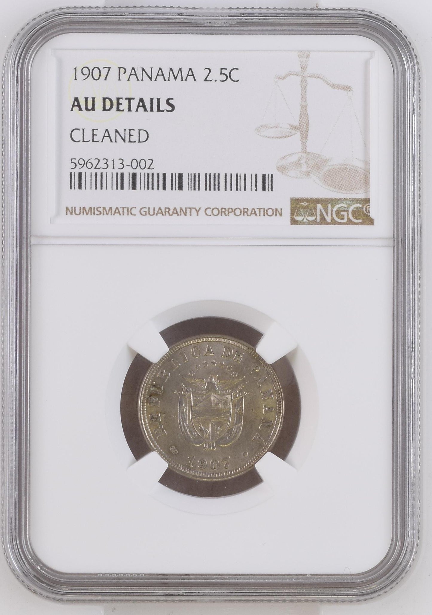 1907 Panamá 2.5c Certificada
