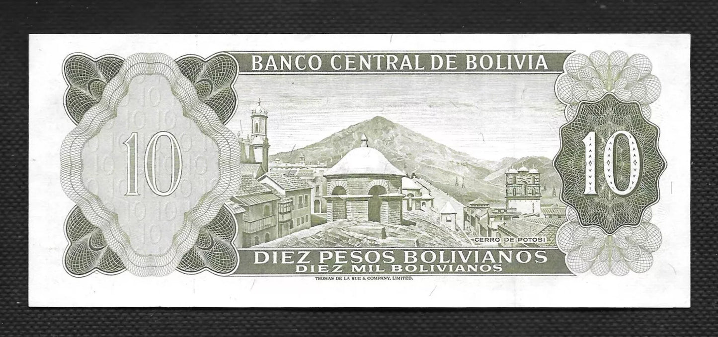 Bolivia 10 Pesos Bolivianos 1962