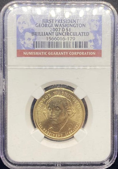 Moneda certificada 2007 NGC Brillante
