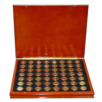 1999-2009 Cuarto de dólar 50 estado en capas de oro Set en Collectors Wood Box