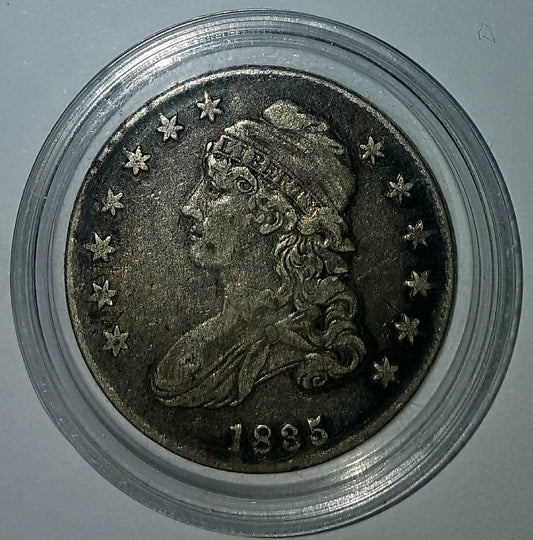 Estados Unidos 1835 Busto Tapado Moneda de 50 centavos de plata de medio dólar.