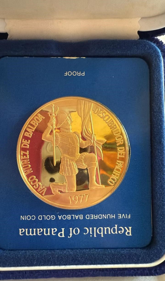 1977 Panamá Oro 500 Balboas Proof