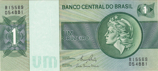 Brazil Currency 1 Um Cruzeiro Banco Central Do Brasil Money.
