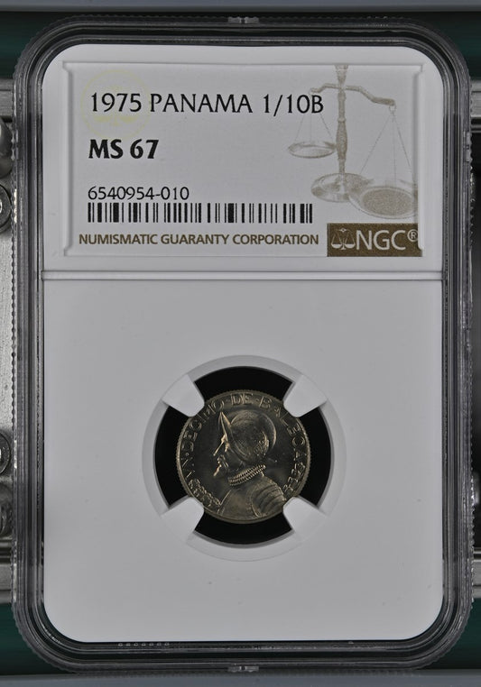1/10 de Balboa Panamá 1975 NGC MS67