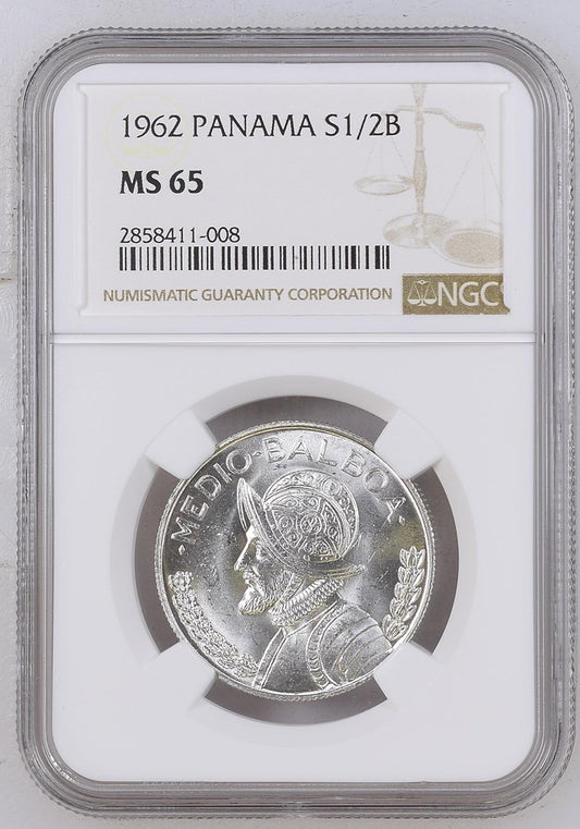 1/2 Balboa Panamá 1962 NGC MS65