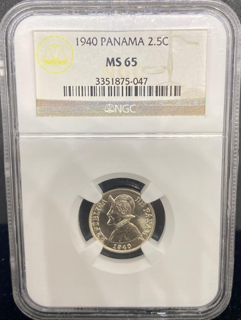 Moneda certificada 2.5 centavos 1940 MS65