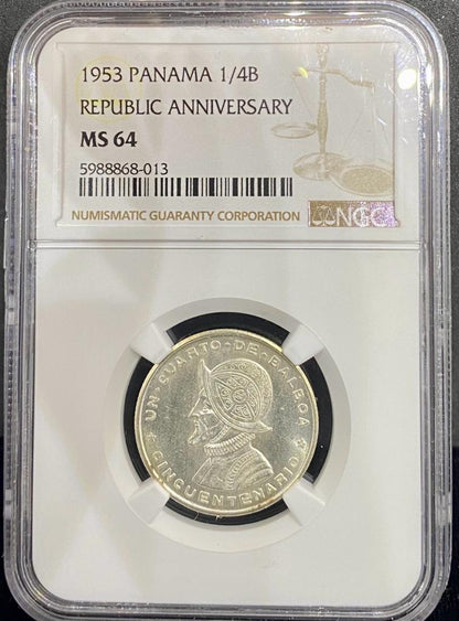 Moneda Certificada 1/4 1953 NGC MS64