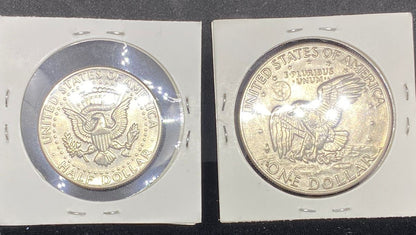 Dupleta de plata sin circular 1972 y1974