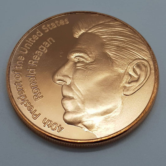 Moneda de Ronald Reagan, onza de cobre