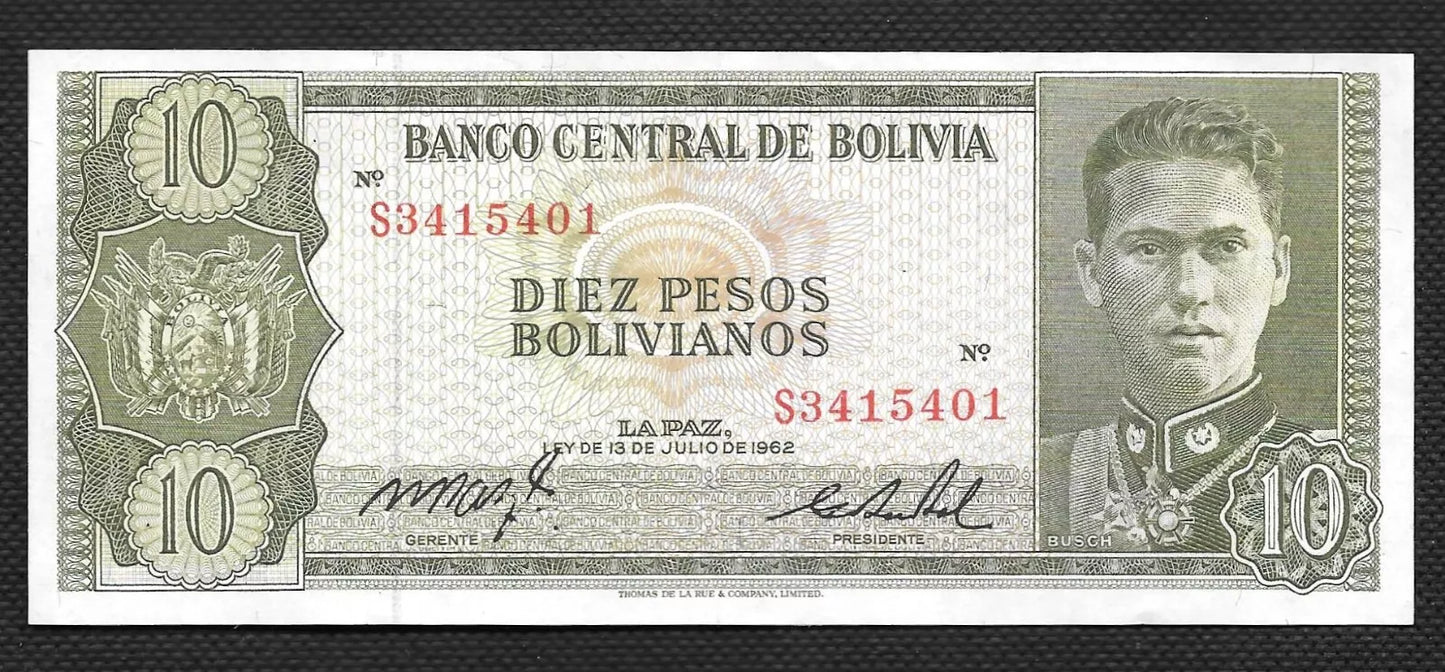 Bolivia 10 Pesos Bolivianos 1962